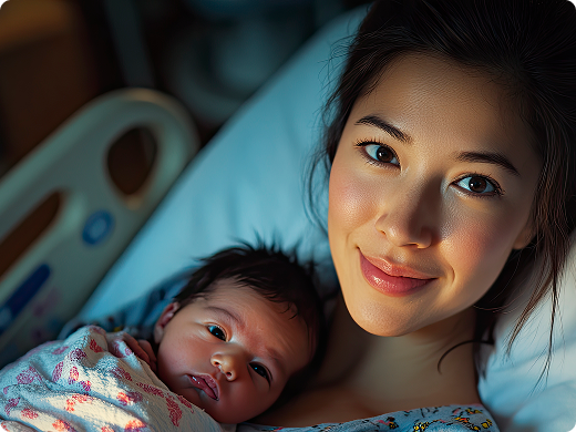 Mother and baby girl