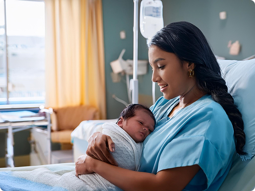 Mother and baby girl