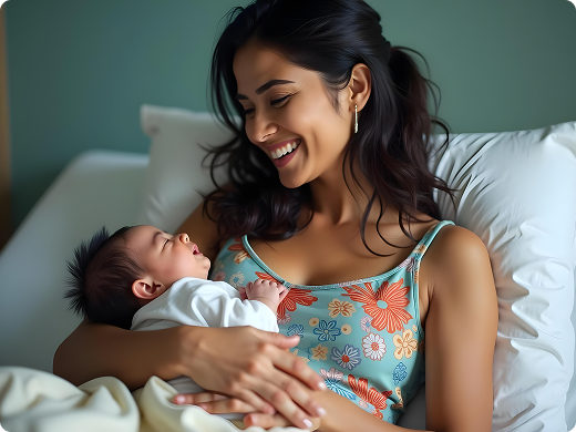 Mother and baby girl