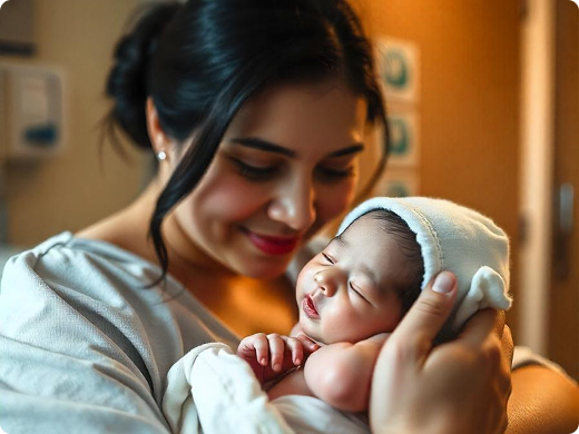 Mother and baby girl