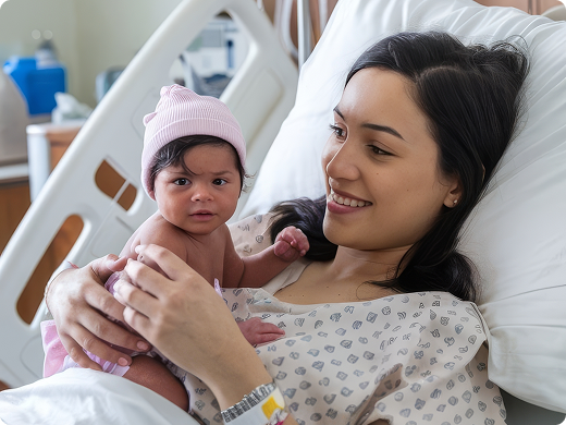 Mother and baby girl