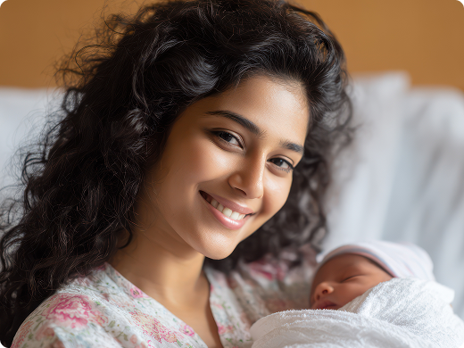 Mother and baby girl