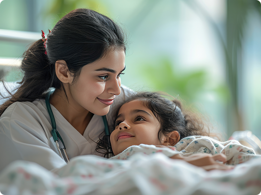 Mother and baby girl