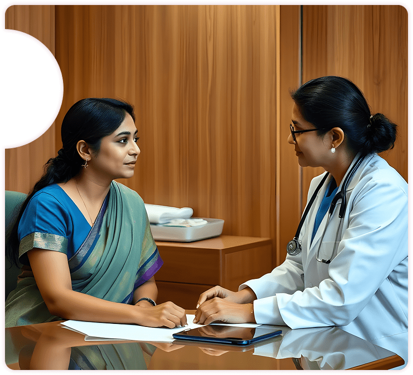 Female gynaecologist consultation for cosmetic vaginal treatment Chennai