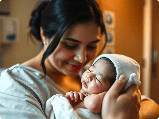 Mother and baby girl