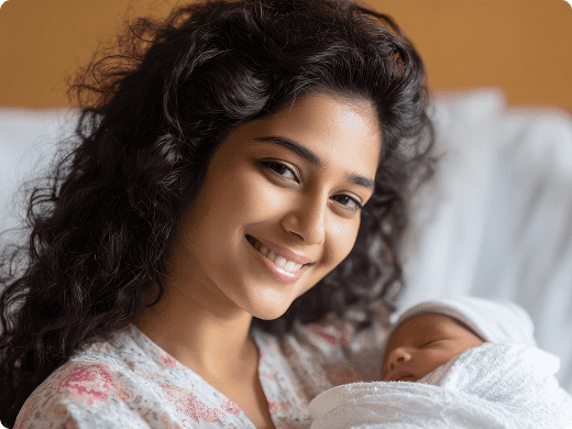 Mother and baby girl